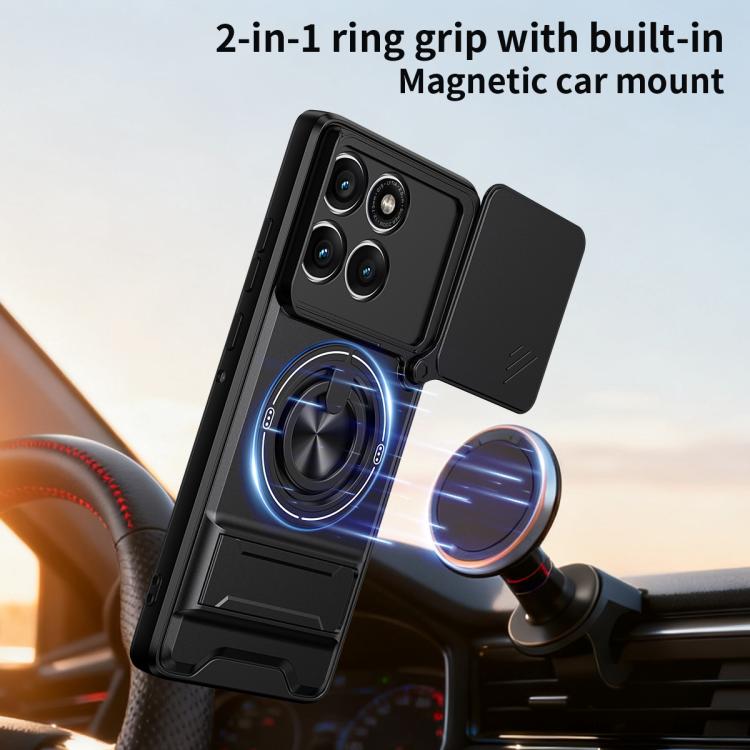 For Motorola Edge 60 Pro Lens Sliding Window Multifunctional Magnetic Shockproof Phone Case