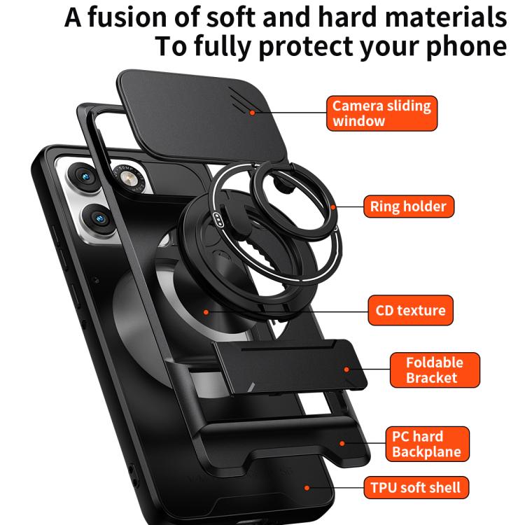For Motorola Edge 70 5G Lens Sliding Window Multifunctional Magnetic Shockproof Phone Case