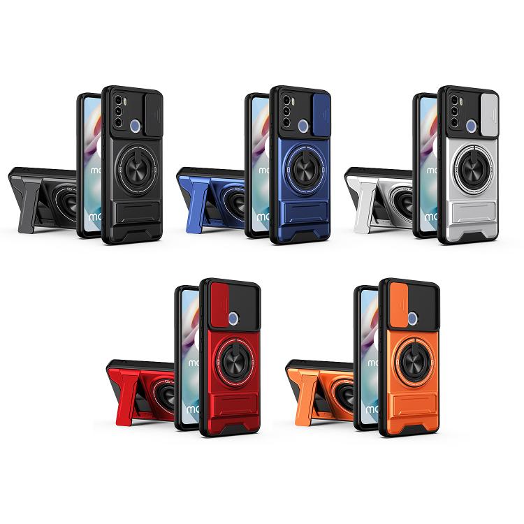 For Motorola Moto G60 Lens Sliding Window Multifunctional Magnetic Shockproof Phone Case