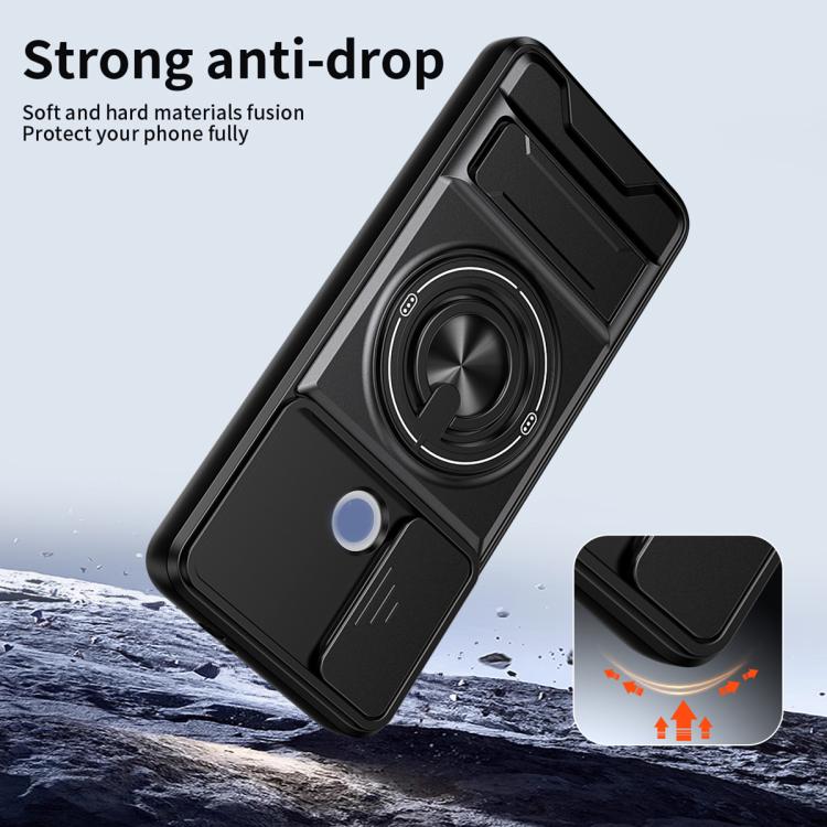 For Motorola Moto G60 Lens Sliding Window Multifunctional Magnetic Shockproof Phone Case
