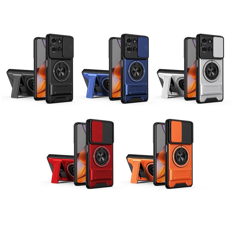 For Motorola Moto G75 5G Lens Sliding Window Multifunctional Magnetic Shockproof Phone Case