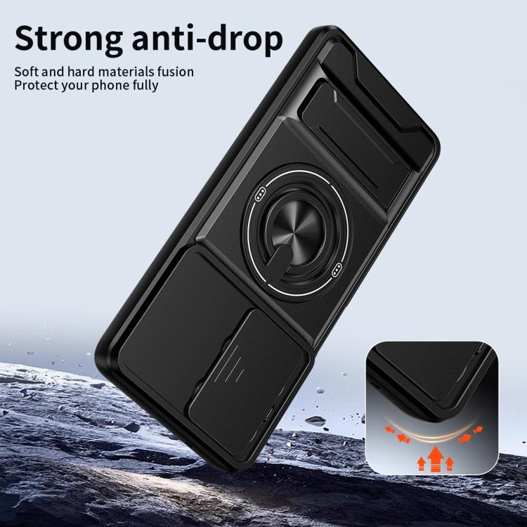 For Motorola Moto G75 5G Lens Sliding Window Multifunctional Magnetic Shockproof Phone Case