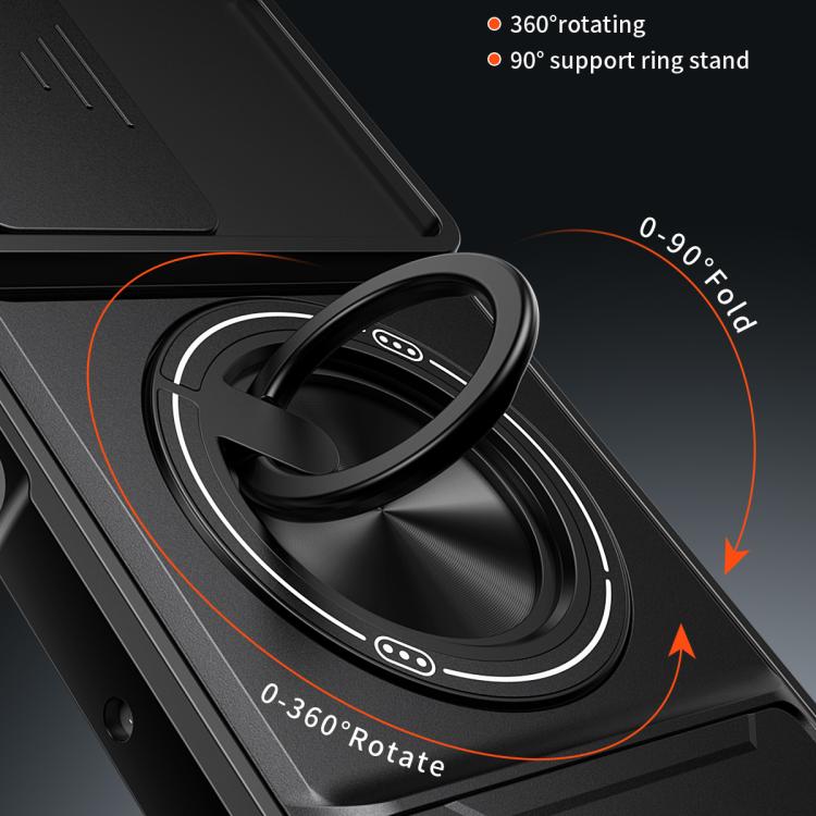 For Motorola Moto G75 5G Lens Sliding Window Multifunctional Magnetic Shockproof Phone Case