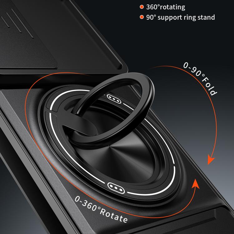 For Motorola Moto G85 Lens Sliding Window Multifunctional Magnetic Shockproof Phone Case