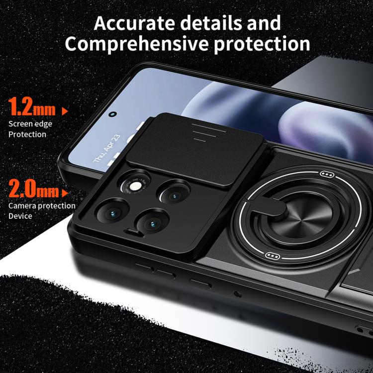For Motorola Moto G86 Power 5G Lens Sliding Window Multifunctional Magnetic Shockproof Phone Case