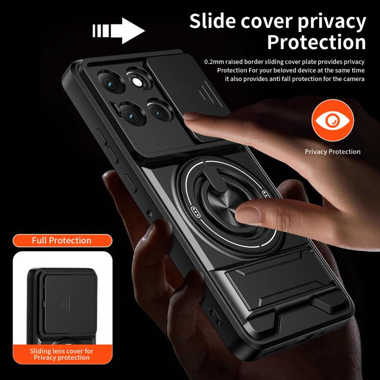 For Motorola Moto G86 Power 5G Lens Sliding Window Multifunctional Magnetic Shockproof Phone Case