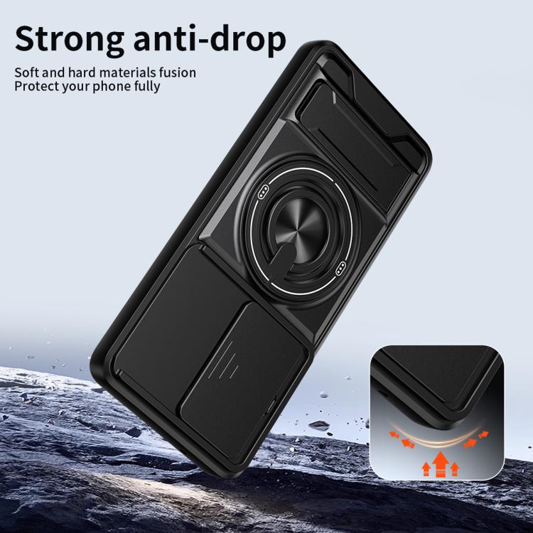 For Motorola Moto G86 Power 5G Lens Sliding Window Multifunctional Magnetic Shockproof Phone Case