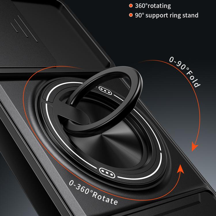 For Motorola Moto G53 5G Lens Sliding Window Multifunctional Magnetic Shockproof Phone Case