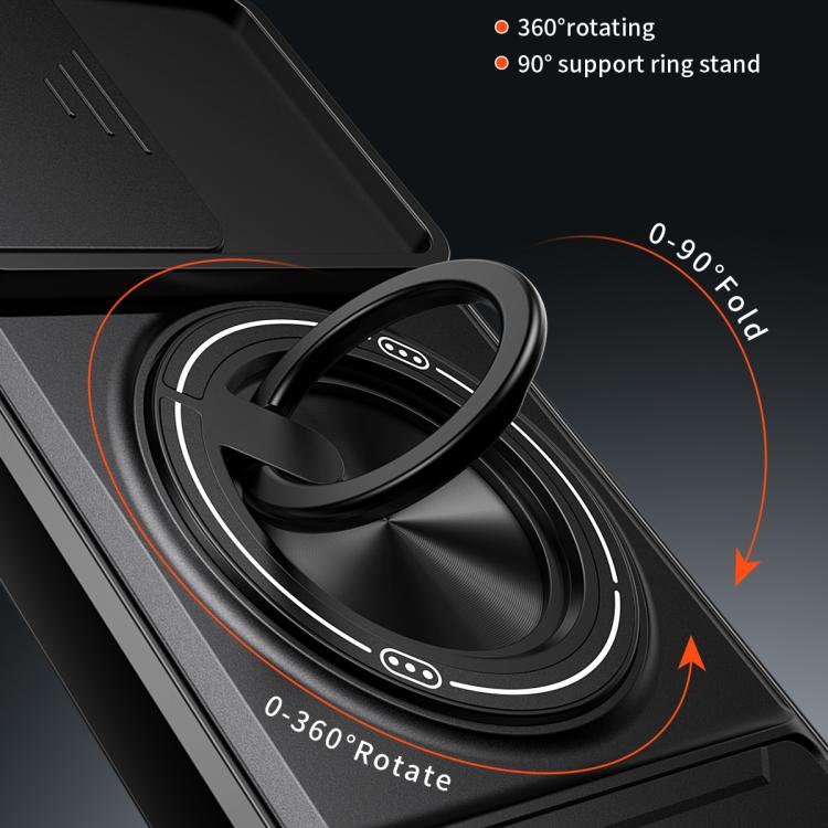 For Motorola Moto G73 5G Lens Sliding Window Multifunctional Magnetic Shockproof Phone Case