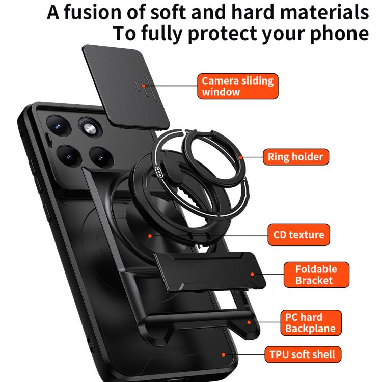 For Motorola Edge 70 Fusion 5G Lens Sliding Window Multifunctional Magnetic Shockproof Phone Case