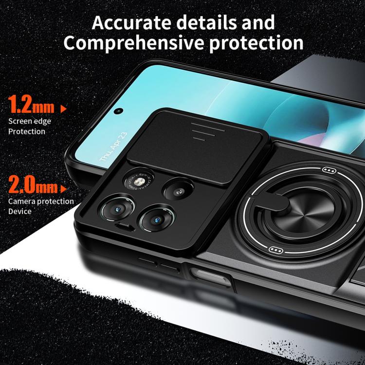 For Motorola Moto G67 Power 5G Lens Sliding Window Multifunctional Magnetic Shockproof Phone Case