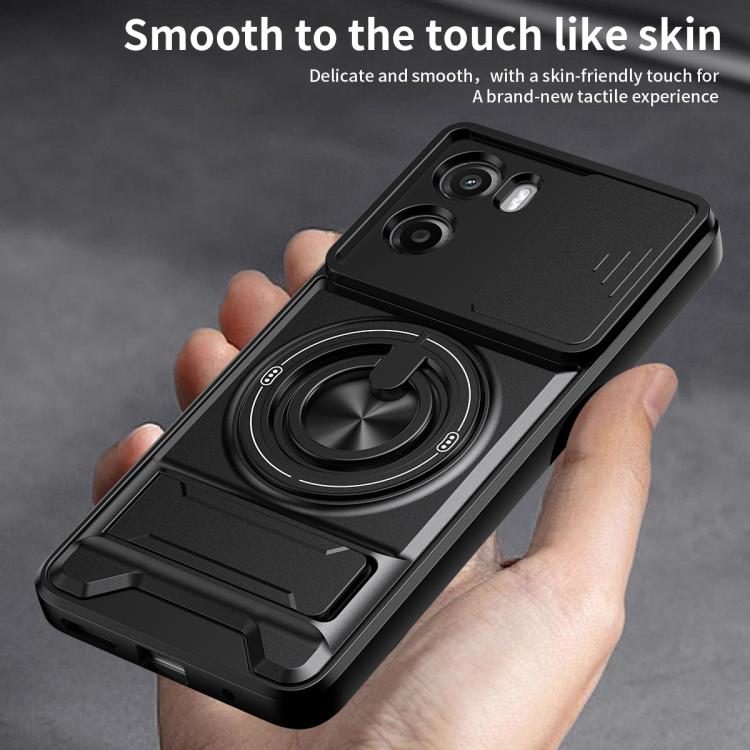 For Motorola Moto G05 4G Lens Sliding Window Multifunctional Magnetic Shockproof Phone Case