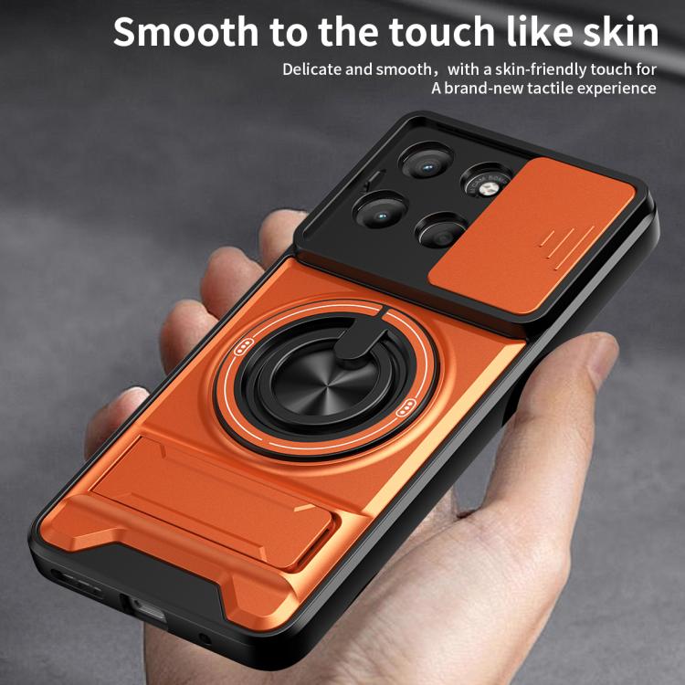 For Motorola Moto G15 4G Lens Sliding Window Multifunctional Magnetic Shockproof Phone Case