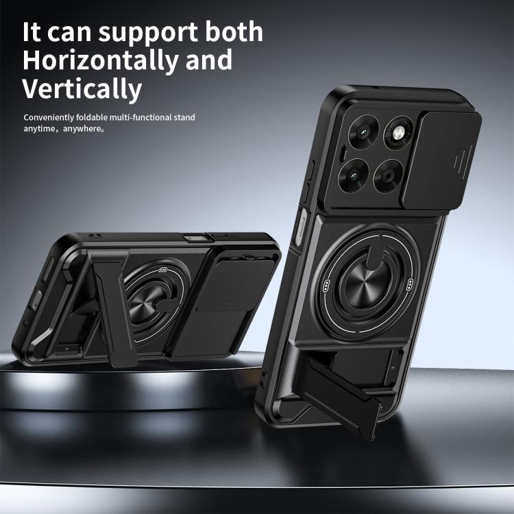 For Motorola Moto G67 5G Lens Sliding Window Multifunctional Magnetic Shockproof Phone Case