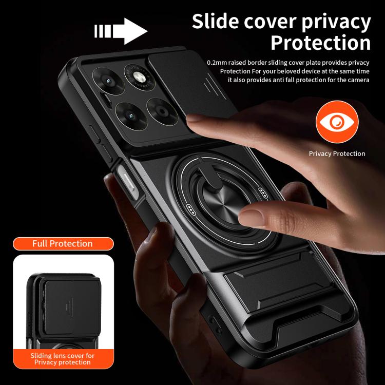 For Motorola Moto G67 5G Lens Sliding Window Multifunctional Magnetic Shockproof Phone Case