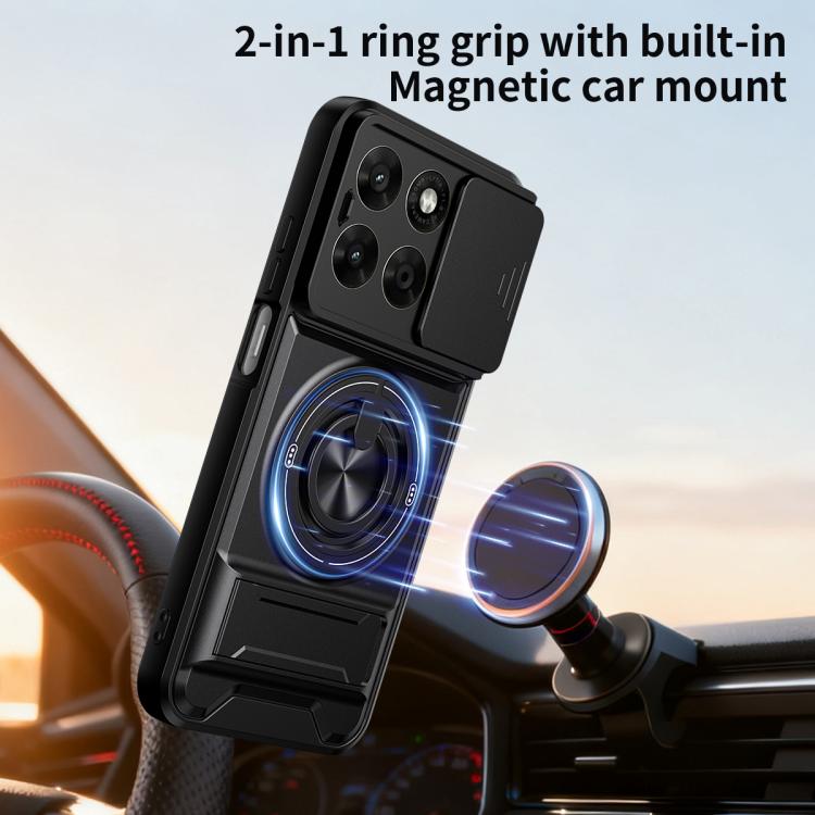 For Motorola Moto G67 5G Lens Sliding Window Multifunctional Magnetic Shockproof Phone Case