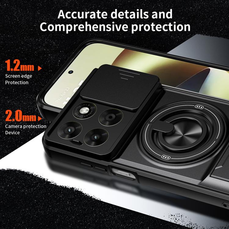 For Motorola Moto G67 5G Lens Sliding Window Multifunctional Magnetic Shockproof Phone Case