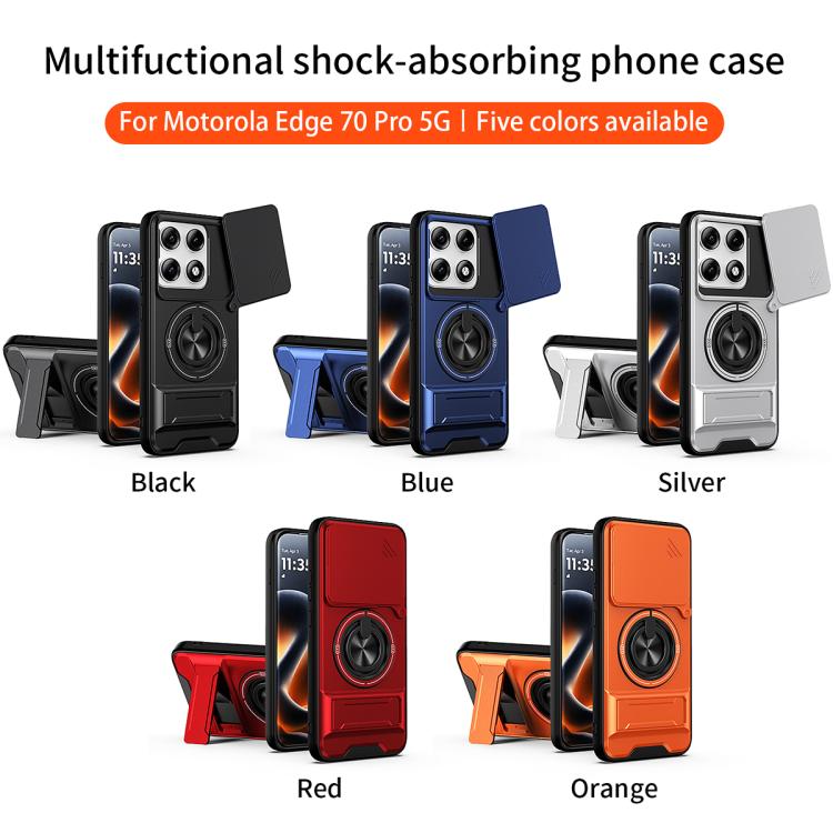 For Motorola Edge 70 Pro 5G Lens Sliding Window Multifunctional Magnetic Shockproof Phone Case