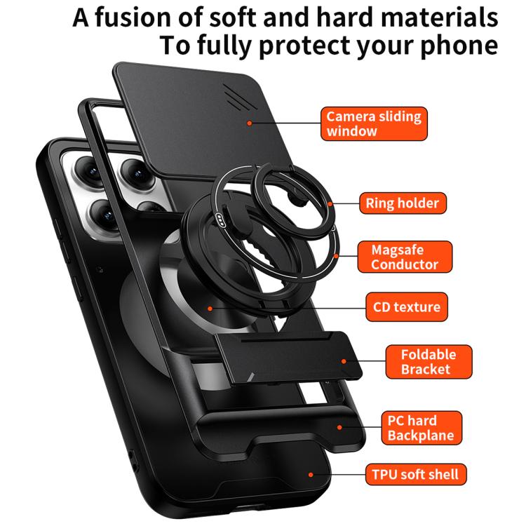 For Motorola Edge 70 Pro 5G Lens Sliding Window Multifunctional Magnetic Shockproof Phone Case