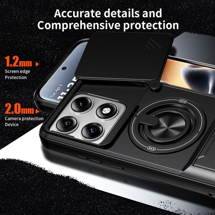 For Motorola Edge 70 Pro 5G Lens Sliding Window Multifunctional Magnetic Shockproof Phone Case