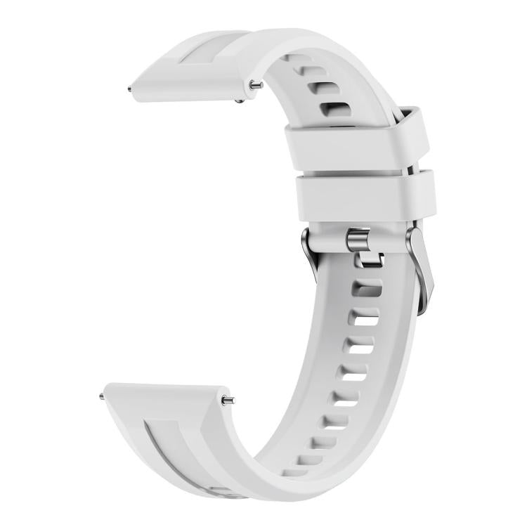 For Huawei Watch GT 6 / 5 / 4 / 3 46mm xDfind Silver Buckle Solid Color Silicone Watch Band