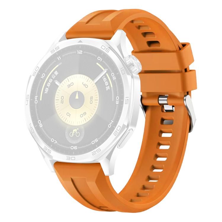 For Huawei Watch GT 6 / 5 / 4 / 3 46mm xDfind Silver Buckle Solid Color Silicone Watch Band