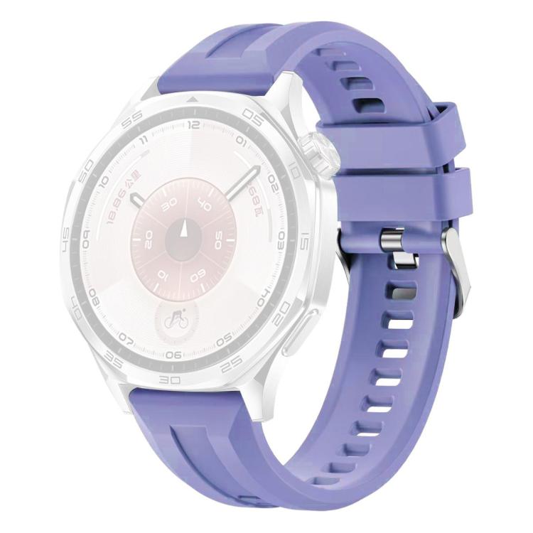 For Huawei Watch GT 6 / 5 / 4 / 3 46mm xDfind Silver Buckle Solid Color Silicone Watch Band