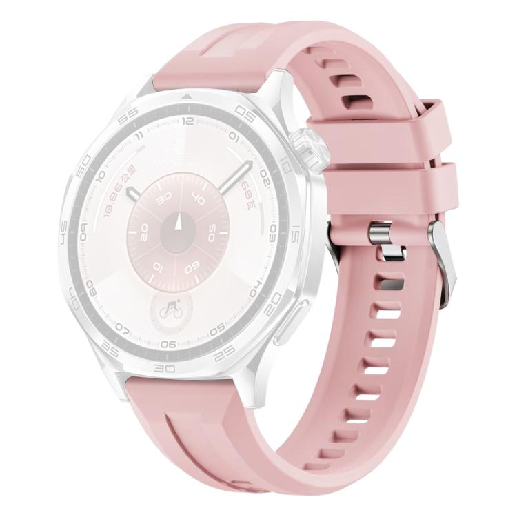 For Huawei Watch GT 6 / 5 / 4 / 3 46mm xDfind Silver Buckle Solid Color Silicone Watch Band