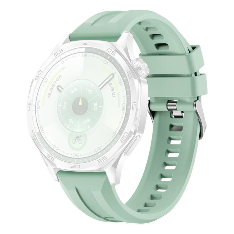 For Huawei Watch GT 6 / 5 / 4 / 3 46mm xDfind Silver Buckle Solid Color Silicone Watch Band