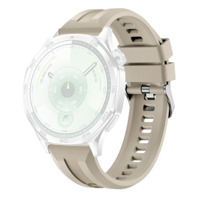 For Huawei Watch GT 6 / 5 / 4 / 3 46mm xDfind Silver Buckle Solid Color Silicone Watch Band