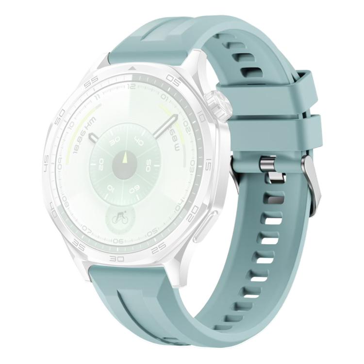 For Huawei Watch GT 6 / 5 / 4 / 3 46mm xDfind Silver Buckle Solid Color Silicone Watch Band