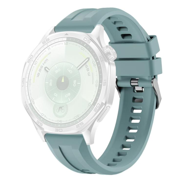 For Huawei Watch GT 6 / 5 / 4 / 3 46mm xDfind Silver Buckle Solid Color Silicone Watch Band