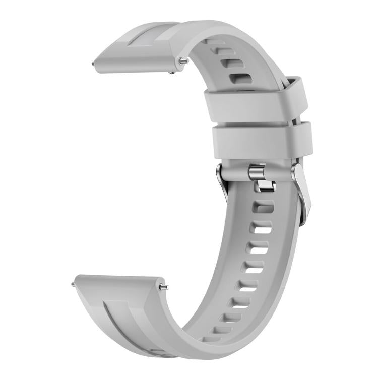 For Huawei Watch GT 6 / 5 / 4 / 3 46mm xDfind Silver Buckle Solid Color Silicone Watch Band