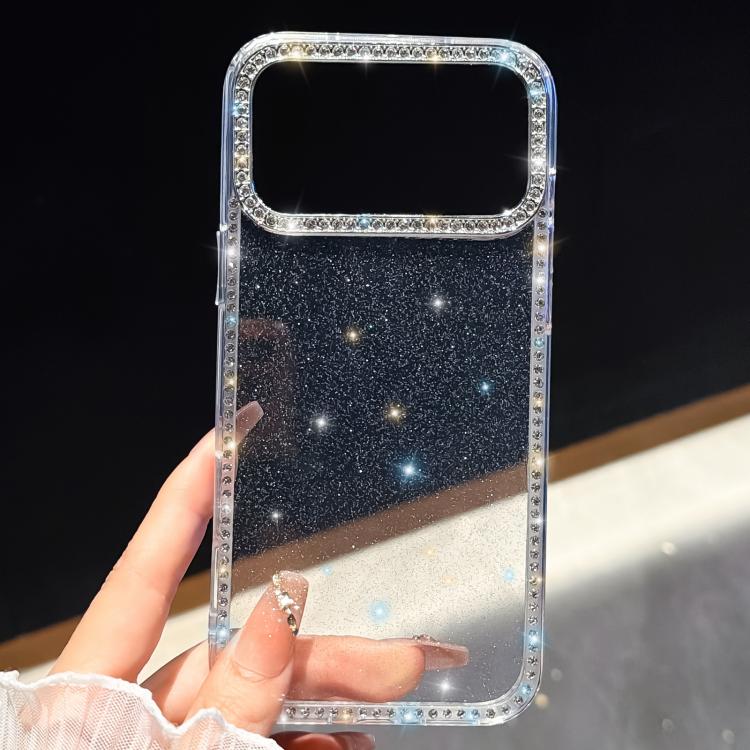 For iPhone Air Rhinestone Dual-side IMD PC Hybrid TPU Phone Case