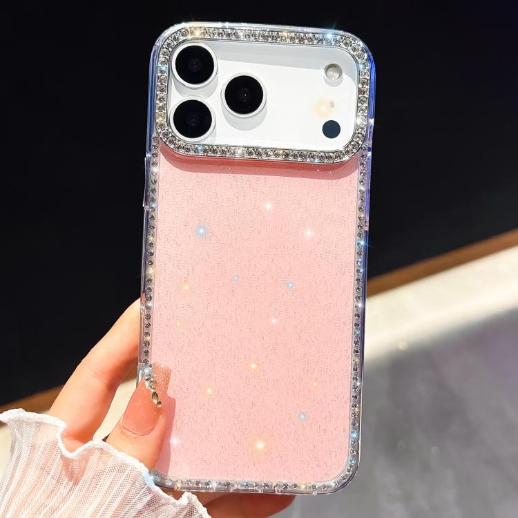 For iPhone 15 Rhinestone Dual-side IMD PC Hybrid TPU Phone Case