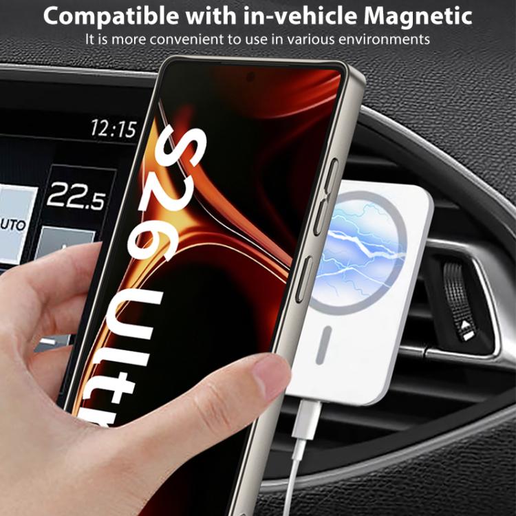 For Samsung Galaxy S26 Ultra 5G GKK Metal Paint Skin Feel Fabric Texture Leather Phone Case With Magnetic Rotating Holder, Not Included Pen