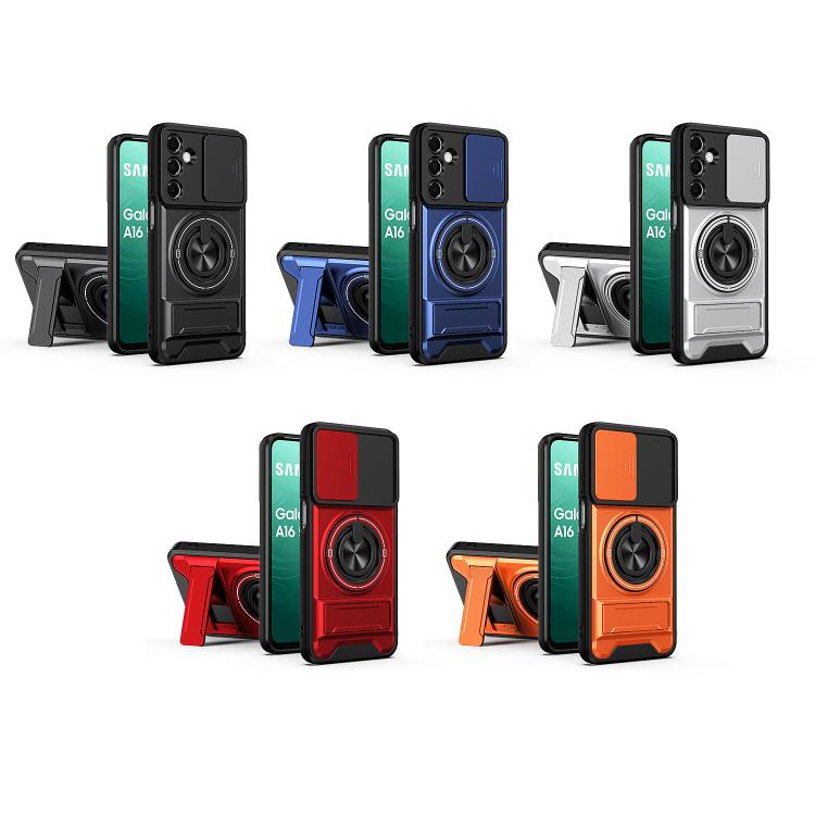 For Samsung Galaxy A16 5G Lens Sliding Window Multifunctional Magnetic Shockproof Phone Case