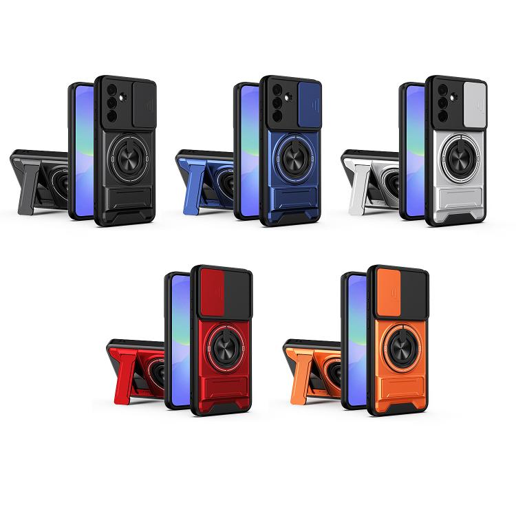 For Samsung Galaxy A36 5G Lens Sliding Window Multifunctional Magnetic Shockproof Phone Case