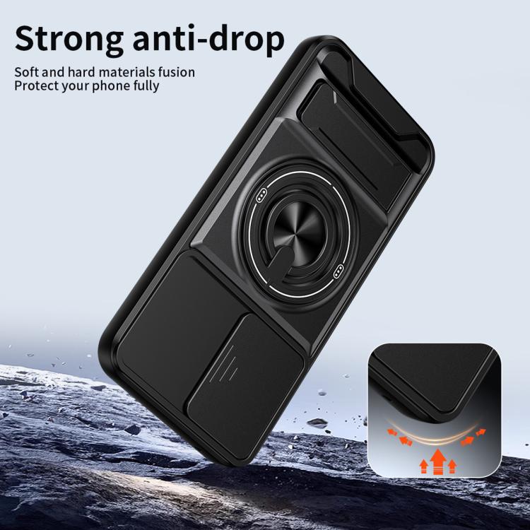 For Samsung Galaxy A34 5G Lens Sliding Window Multifunctional Magnetic Shockproof Phone Case
