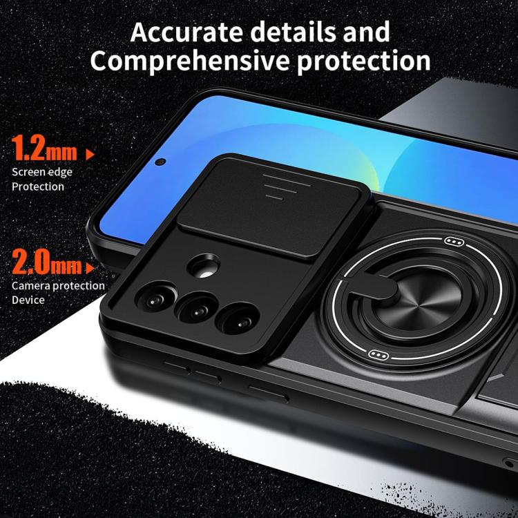 For Samsung Galaxy A57 5G Lens Sliding Window Multifunctional Magnetic Shockproof Phone Case