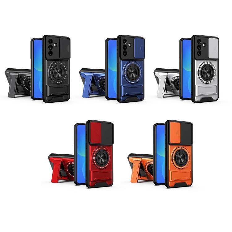 For Samsung Galaxy A57 5G Lens Sliding Window Multifunctional Magnetic Shockproof Phone Case