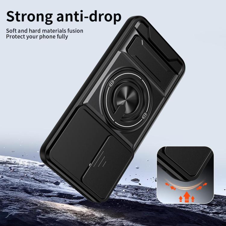 For Samsung Galaxy A57 5G Lens Sliding Window Multifunctional Magnetic Shockproof Phone Case