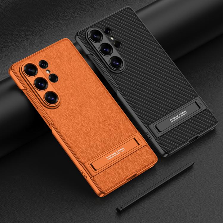 For Samsung Galaxy S26 Ultra 5G GKK Triumph Ultra-Thin Plain Leather Phone Case with Holder
