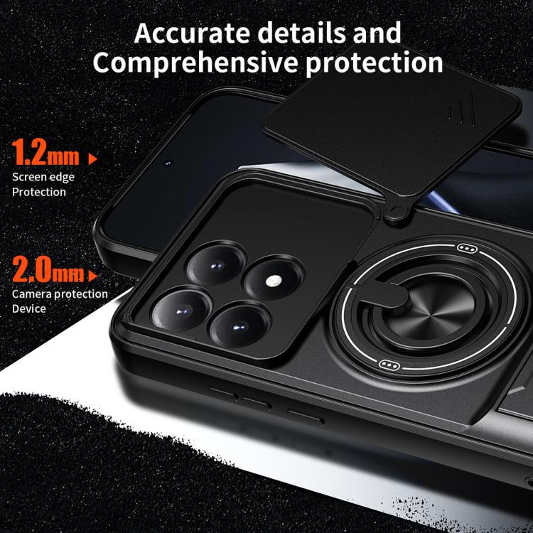 For Xiaomi 15T 5G Lens Sliding Window Multifunctional Magnetic Shockproof Phone Case