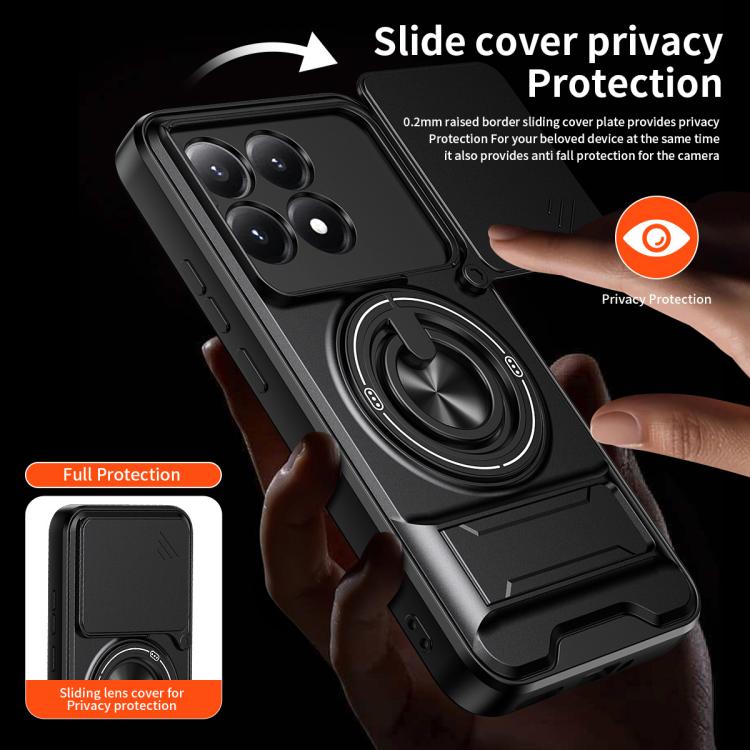 For Xiaomi 15T 5G Lens Sliding Window Multifunctional Magnetic Shockproof Phone Case