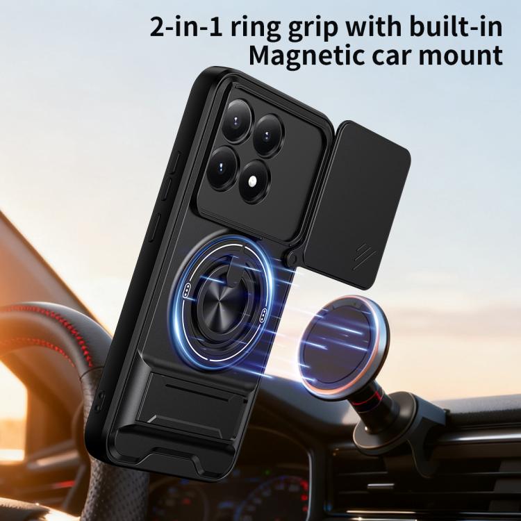 For Xiaomi 15T 5G Lens Sliding Window Multifunctional Magnetic Shockproof Phone Case