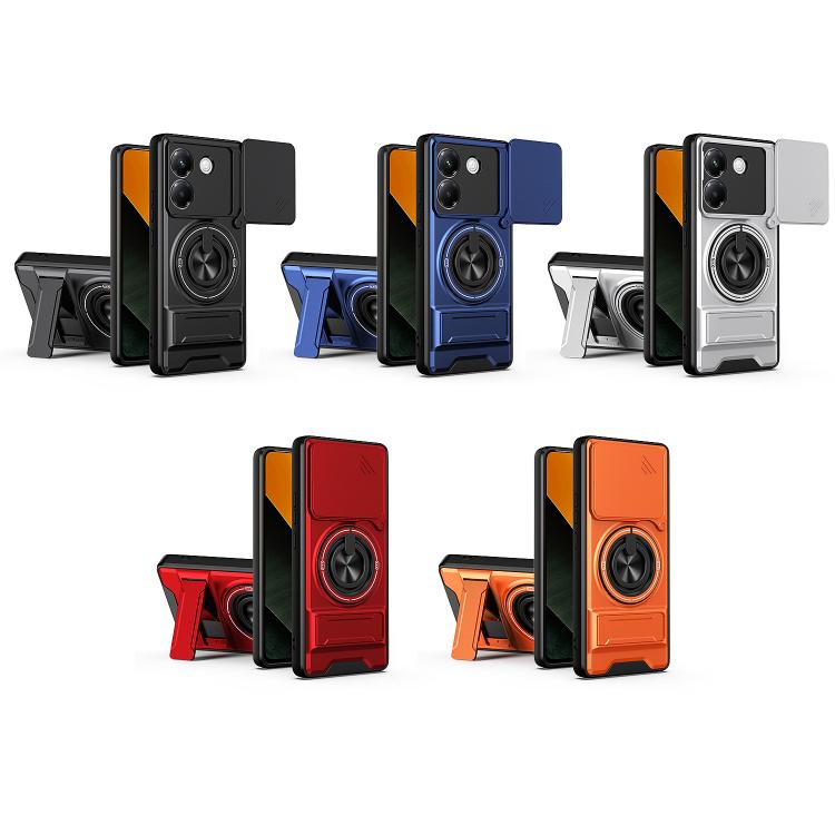 For Xiaomi Poco M7 Pro 5G Lens Sliding Window Multifunctional Magnetic Shockproof Phone Case