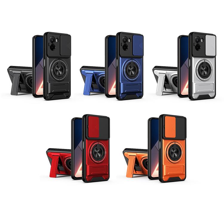 For Xiaomi Poco M7 4G 169mm Lens Sliding Window Multifunctional Magnetic Shockproof Phone Case