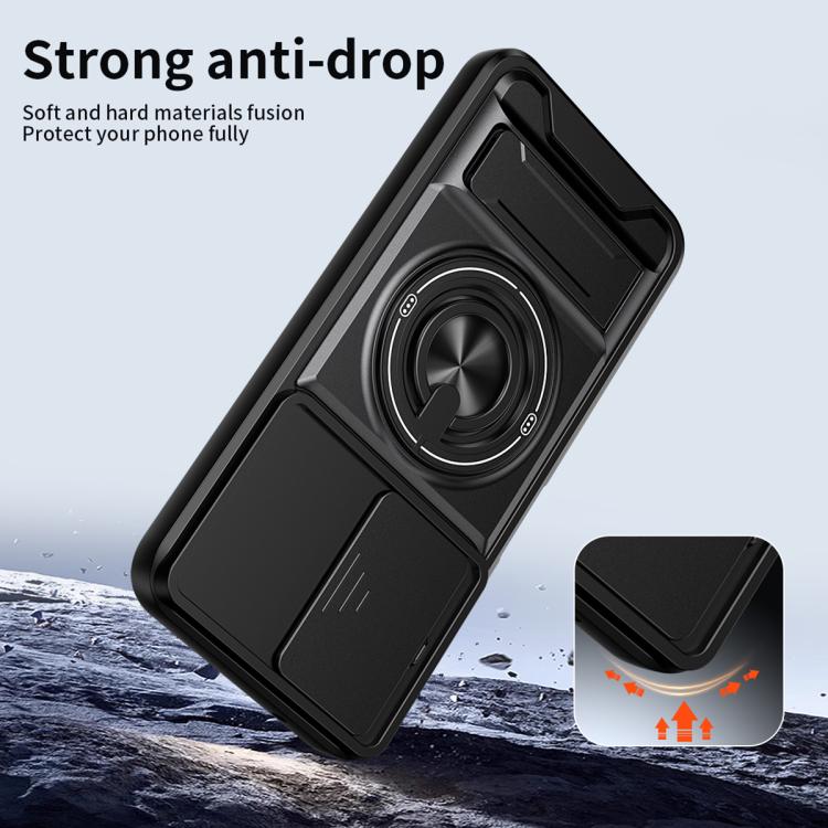 For Xiaomi Poco M7 4G 169mm Lens Sliding Window Multifunctional Magnetic Shockproof Phone Case