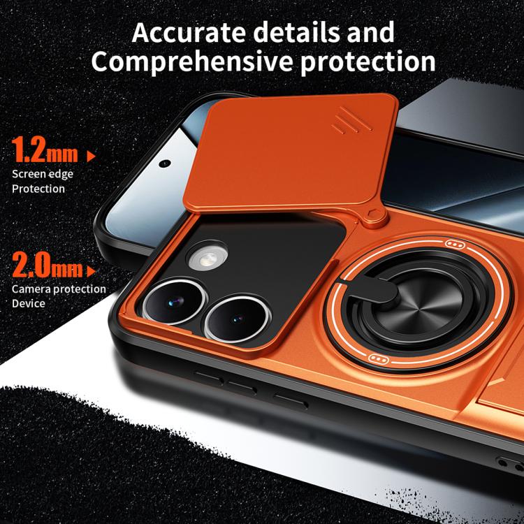For Xiaomi Poco X8 Pro 5G Lens Sliding Window Multifunctional Magnetic Shockproof Phone Case